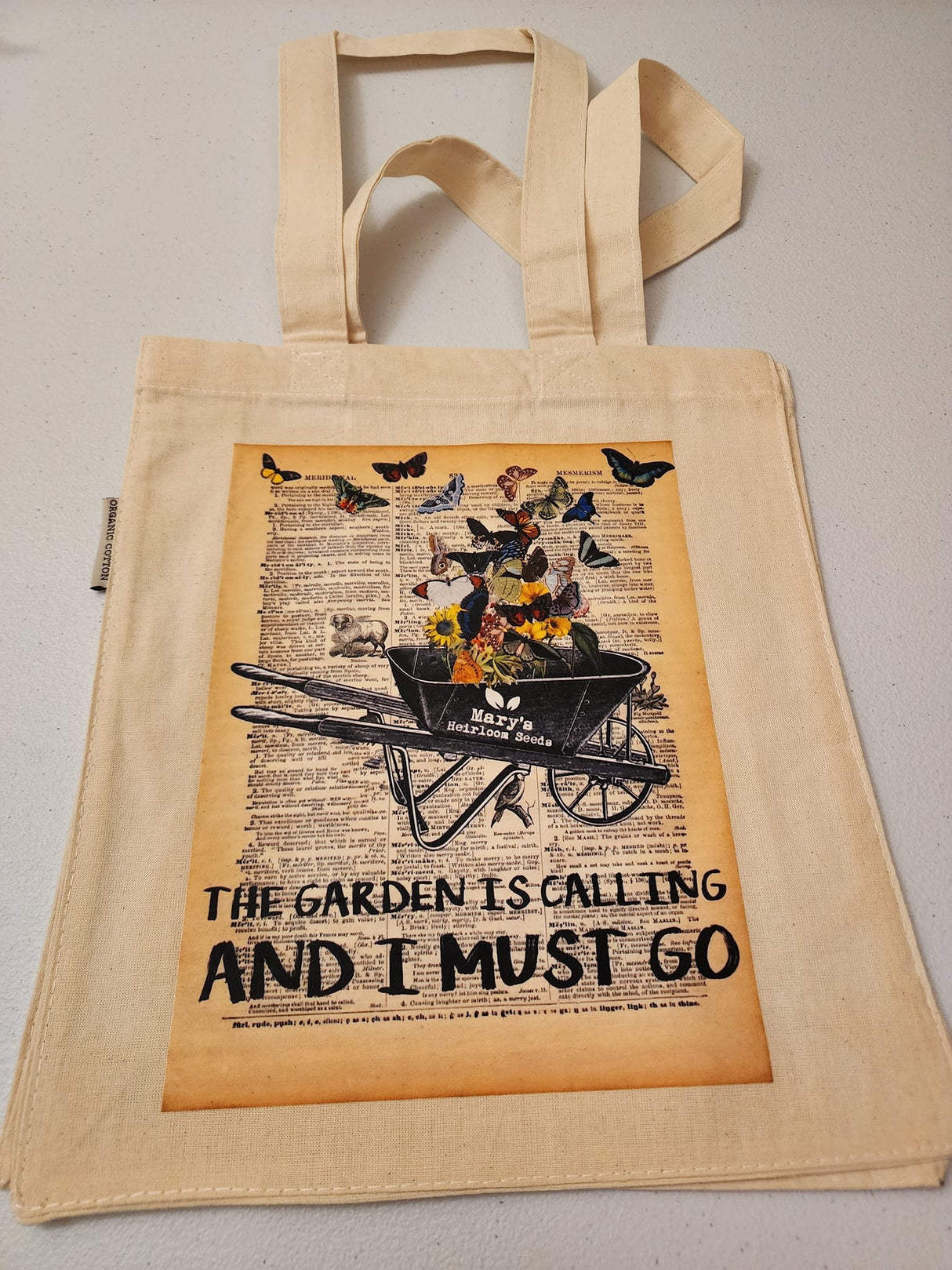 "The Garden is Calling & I Must Go" Organic Cotton Tote